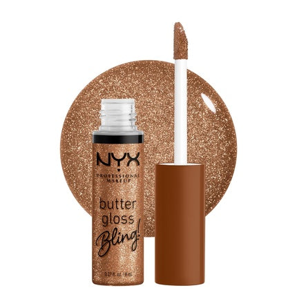 NYX PROFESSIONAL MAKEUP Butter Gloss Bling Lip Gloss Non Sticky and Shiny Vegan Lip Makeup Shimmer Down