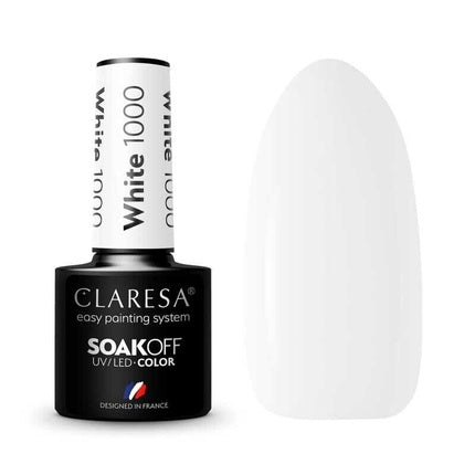 Claresa Soak Off Uv/Led Hybrid Nail Polish 1000 White 5g