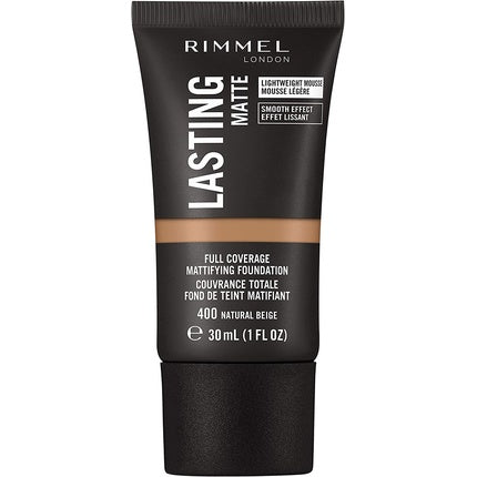 Rimmel Lasting Matte Full Coverage Lightweight Foundation 30ml 400 Natural Beige