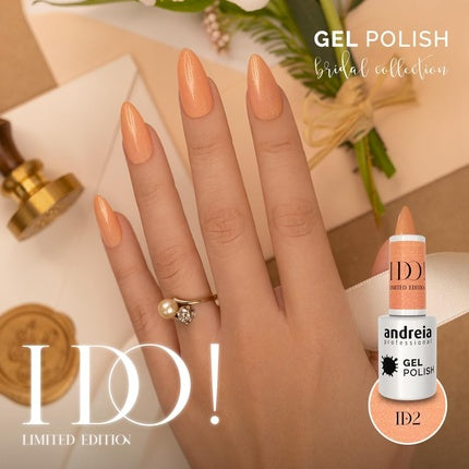 Andreia Professional Semi-Permanent Nail Gel Polish I DO Limited Collection Colour ID2 Nude with Gold Sparkles 10.5ml