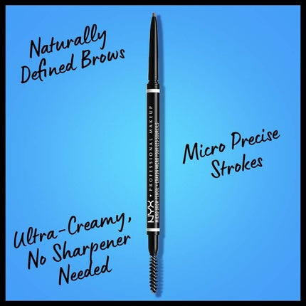 NYX Professional Makeup Micro Brow Pencil Dual Ended with Mechanical Brow Pencil and Spoolie Brush Pack of 2 Shade Taupe