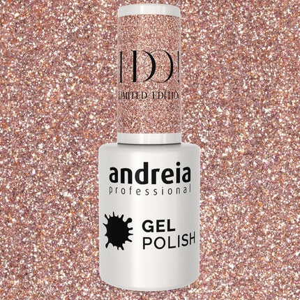 Andreia Professional Semi-Permanent Nail Gel Polish I DO Limited Collection Colour ID1 Pink Silver and Gold Glitter 10.5ml