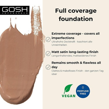 Gosh Dextreme Full Coverage Foundation 30ml Liquid Moisturising Makeup