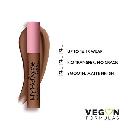 NYX PROFESSIONAL MAKEUP Lip Lingerie XXL Matte Liquid Lipstick Hot Caramelo 0.13 Fl Oz