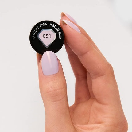 Semilac UV Nail Polish French Beige Milk 051 7ml - Rose Color