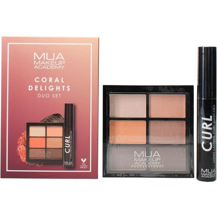MUA Coral Delights Set 6 Shade Palette and Curl Mascara