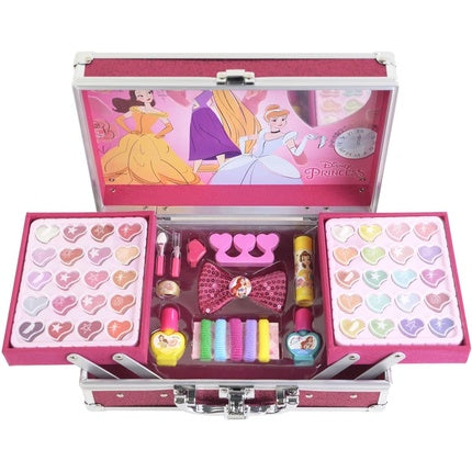 Markwins Princess Makeup Train Case with Your Favorite Princesses Fun Makeup Kit Colorful Accessories Toys and Gift for Kids
