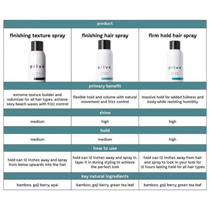 Prive Finishing Hair Spray 9 Oz 9 Ounce
