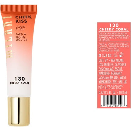 Milani Cheek Kiss Liquid Blush Cheeky Coral 10.8ml