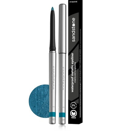 Hypoallergenic Waterproof Eyeliner Blue Ice Vegan and Cruelty Free Eye Pencil Colored Eyeliners for Sensitive Eyes