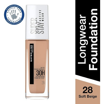 Maybelline New York Superstay Active Wear 30 Hour Long-Lasting Liquid Foundation 30ml Shade 28 Soft Beige