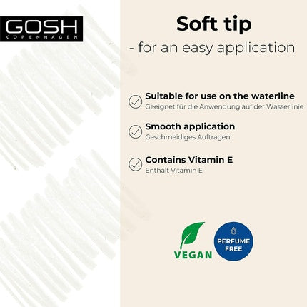 GOSH 2 in 1 Kohl Eyeliner and Kajal Makeup Pencil with Vitamin E - White