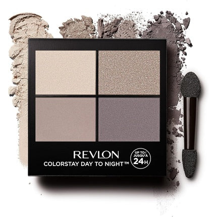 Revlon ColorStay Day to Night 24 Hour Eyeshadow Quad with Dual-Ended Applicator Brush Matte & Shimmer Finish Stunning 570 Unisex
