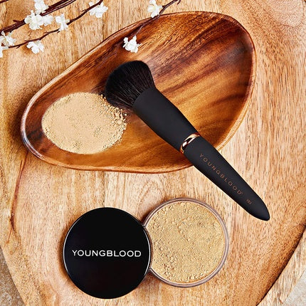 Youngblood Clean Luxury Cosmetics Luxe Foundation and Face Brushes Liquid Powder Foundation Brush Concealer Brush Highlight and Contour Brush Vegan Cruelty-Free YB2 Powder Brush