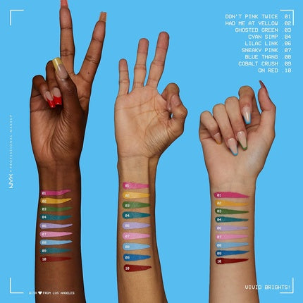 NYX PROFESSIONAL MAKEUP Vivid Brights Liquid Liner Smear-Resistant Eyeliner with Precise Tip - Red 04