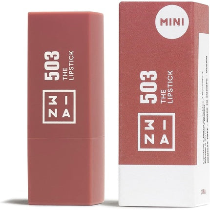 3INA Makeup The Lipstick 503 Mini Nude Lipstick with Vitamin E and Shea Butter to Nourish the Lips Travel Size Lip Color 503 Nude
