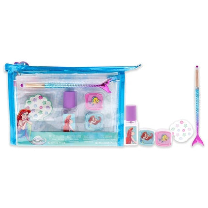 Ariel The Little Mermaid Disney Under the Sea Five-Piece Set .5oz 15ml Eau de Toilette Perfume Spray Mermaid Tail Cosmetic Brush Gems Eye Shadow - Made in Spain by Air Val International