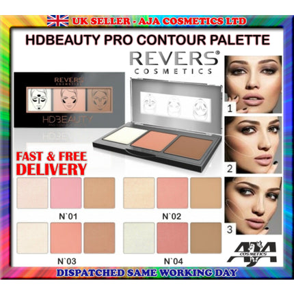 HD Beauty Pro Palette Strobe Contour Highlighter Bronzer Blusher Powder Set