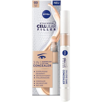 Nivea Hyaluron Cellular Filler 3 In1 Eye Care Concealer Cream 03 Dark 4ml