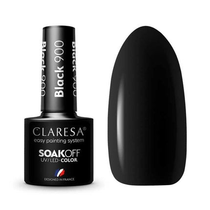 Claresa Soak Off Uv/Led Hybrid Nail Polish 900 Black 5g