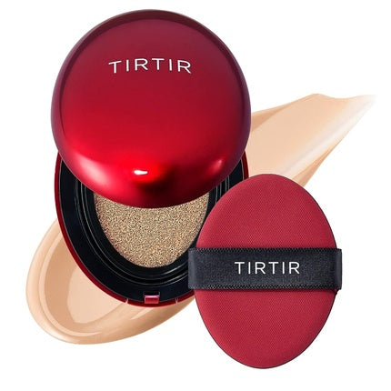 TIRTIR Mask Fit Red Cushion Foundation Japan's No.1 Choice for Glass Skin Lightweight Buildable Coverage Semi-Matte 0.63 Fl Oz 23N Sand