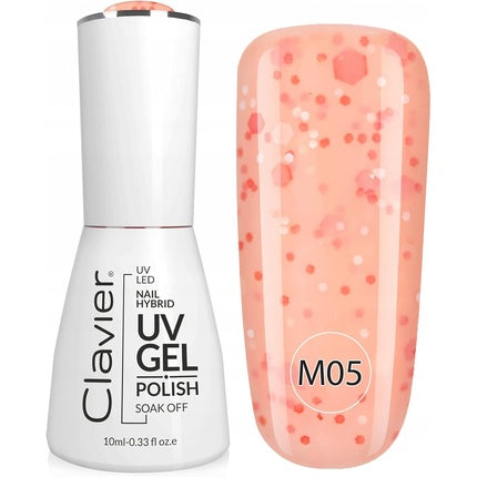 Luxury Nail Hybrid UV Gel Polish 10ml Bottle with Applicator Lasts up to 3 Weeks for UV and LED Lamps Curing 2 Minutes in UV or 30 Seconds in LED Light Device Papaya
