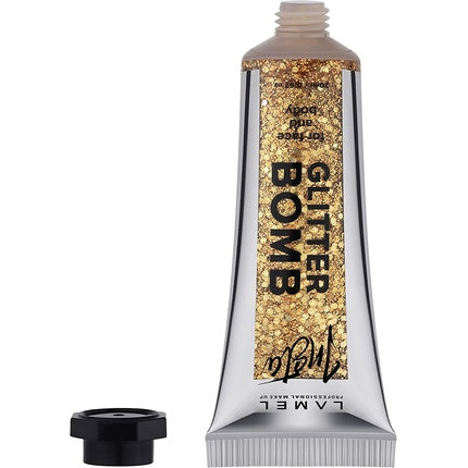 Lamel Insta Glitter Bomb Face & Body Glitter Clear Sparkly Gel Texture 20ml Gold N.402