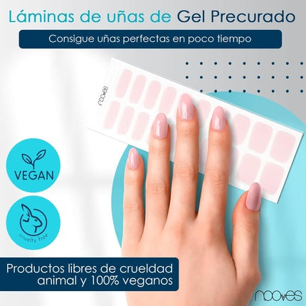 Nooves Nails Premium Pre-Cured Gel Nail Sheets Pale Pink - Semi Cured