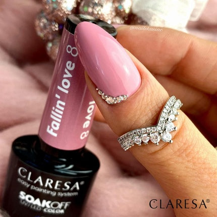 Claresa UV LED Nail Polish Collection Hybrid Manicure Soak Off Nail Polish Color Pink No 8 Fallin Love 5ml