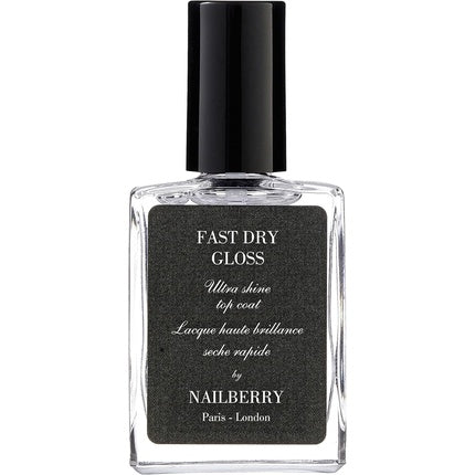 Nailberry Fast Dry Gloss Top Coat 15ml Ultra-Glossy Chip Resistant Finish