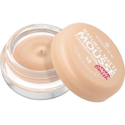 essence Natural Matte Mousse Foundation Nr. 13 Nude Mattifying Covering Express Result Vegan Oil-Free Perfume-Free Alcohol-Free 15g