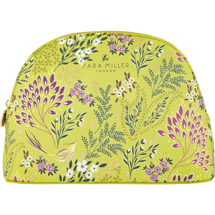 Sara Miller Beauty Haveli Garden Medium Green Cosmetic Wash Hand Bag Toiletries & Beauty Essentials Vegan Leather Printed Travel Gift