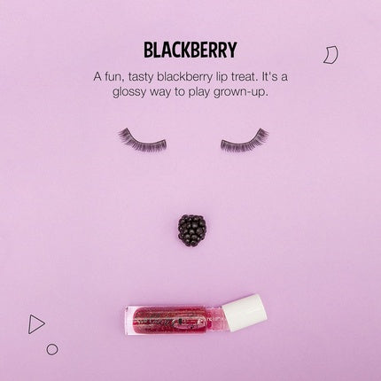 Nailmatic Kids Colorless Hydrating Natural Lip Gloss for Kids Vegan Non-Toxic Blackberry Color