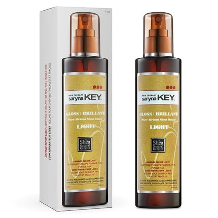 Saryna Key Damage Repair Light Spray Gloss Brilliant for Fine Thin Fragile Hair Lightweight Volume with Pure African Shea Butter 250ml 8.45fl.oz