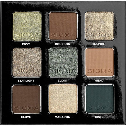Sigma Beauty On-the-Go Eyeshadow Palette Ivy 9 Bold Eyeshadow Shades in Matte Shimmer and Metallic Finishes Highly Pigmented Vegan Eye Makeup Palette Clean Beauty Products
