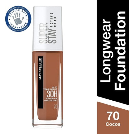 Maybelline New York Superstay Active Wear 30 Hour Long-Lasting Liquid Foundation 30ml Shade 70 Cocoa