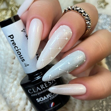 Claresa Hybrid Nail Polish PRECIOUS PS4 Glossy White 5g