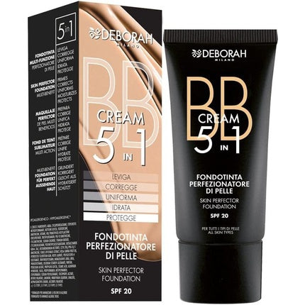 Deborah Milano BB Cream Foundation 5 in 1 Formula with SPF 20 5.1g