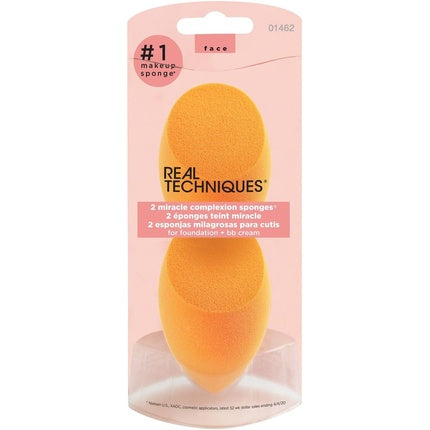 Real Techniques Miracle Complexion Makeup Sponge for Full Coverage Foundation - Pack of 2