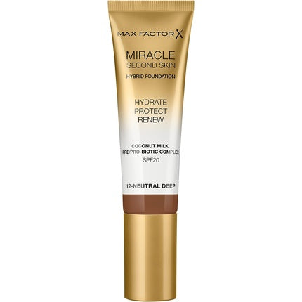 Max Factor Miracle Second Skin Hydrating Foundation Neutral Deep 30ml