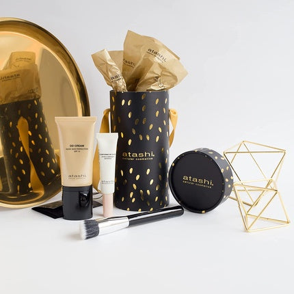 Atashi DD Cream Nude Skin Perfection with SPF15 Medium Tones and Firming Eye Contour Illuminator 50ml + 15ml with Makeup Brush