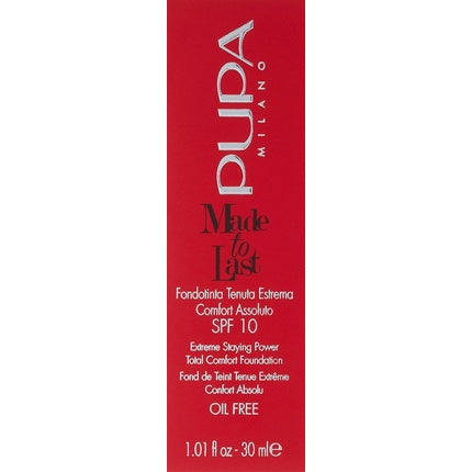 Pupa Milano Made To Last Foundation 30ml Light Beige