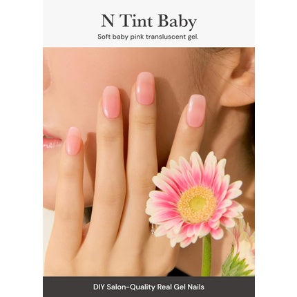 ohora Semi Cured Gel Nail Strips N Tint Baby - Works with Any Nail Lamps Salon-Quality Long Lasting Easy to Apply & Remove - Includes 2 Prep Pads Nail File & Wooden Stick