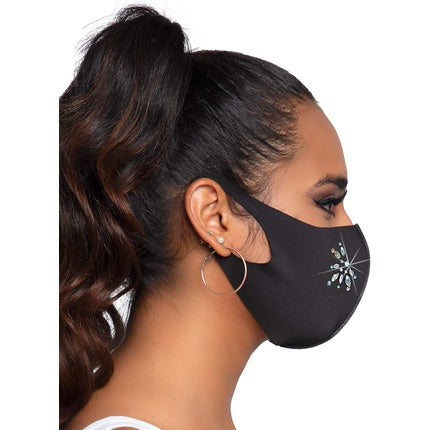 Leg Avenue Women's Rhinestone Fashionable Face Mask - Gold - One Size