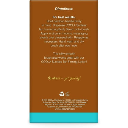 Coola Sunless Tan Kabuki Body Brush with Vegan Bristles and Bamboo Handle