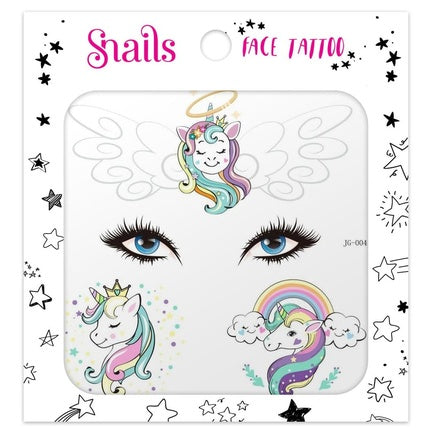 Snails Face Tattoo Sticker Unicorn