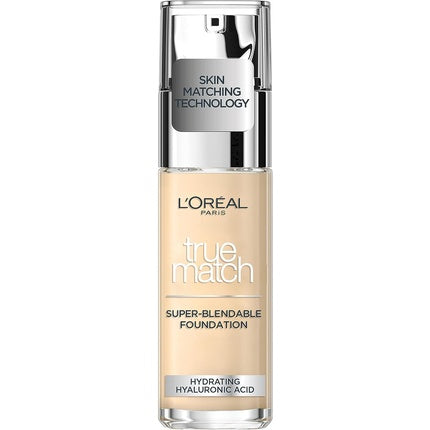 L'Oreal Paris True Match Liquid Foundation Skincare Infused with Hyaluronic Acid SPF 17 0.5N Porcelain 30ml