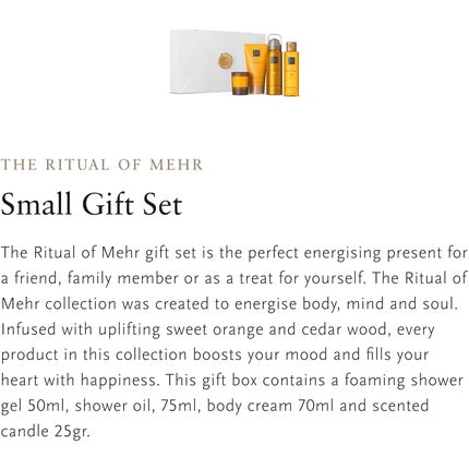 RITUALS Gift Set The Ritual of Mehr S - 4 Home and Skincare Products with Sweet Orange and Cedar Wood - Bath Gift Box