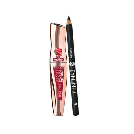 Deborah Milano Set Mascara 24 Hour Instant Maxi Volume with Pomegranate Oil Black 12ml and Eyeliner Black