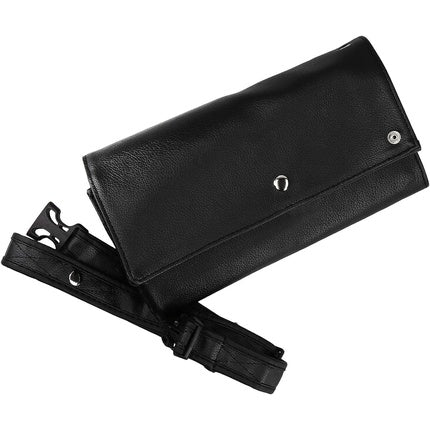 T4B LUSSONI Eco-Friendly Leather Makeup Brush Belt Black